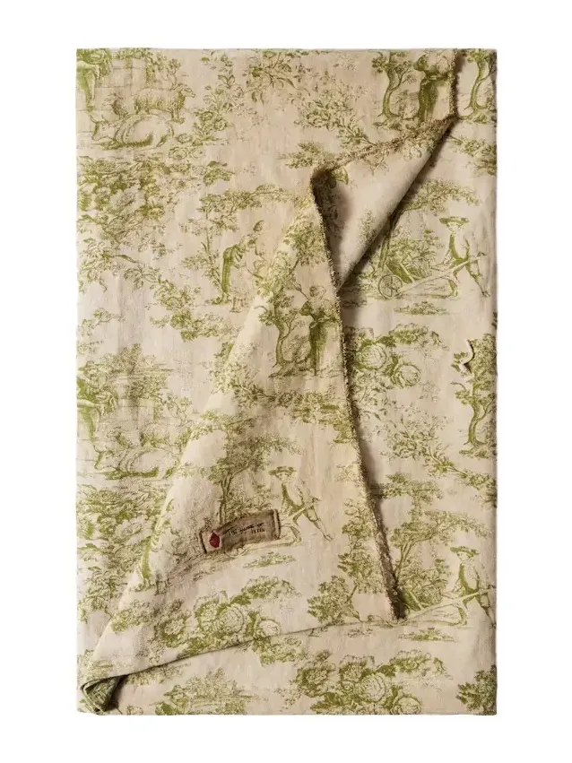 The House of Lyria Glafira toile de jouy linen tablecloth