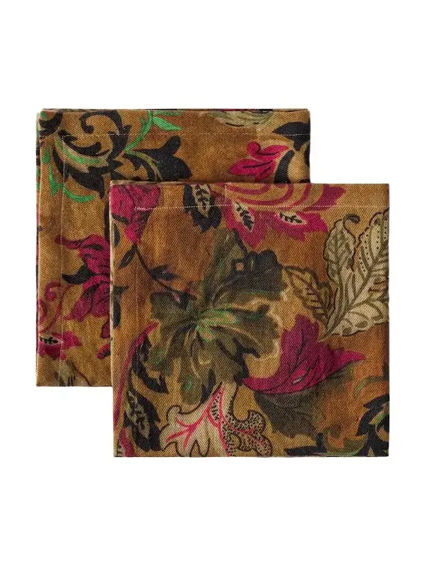The House of Lyria Tigide set of 2 floral linen napkins