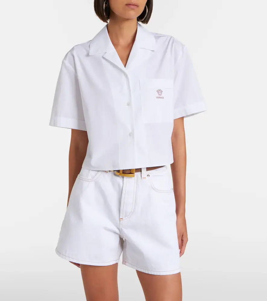 Versace Cropped cotton poplin shirt | Thumbnail 2 Versace Cropped cotton poplin shirt | Thumbnail 2
