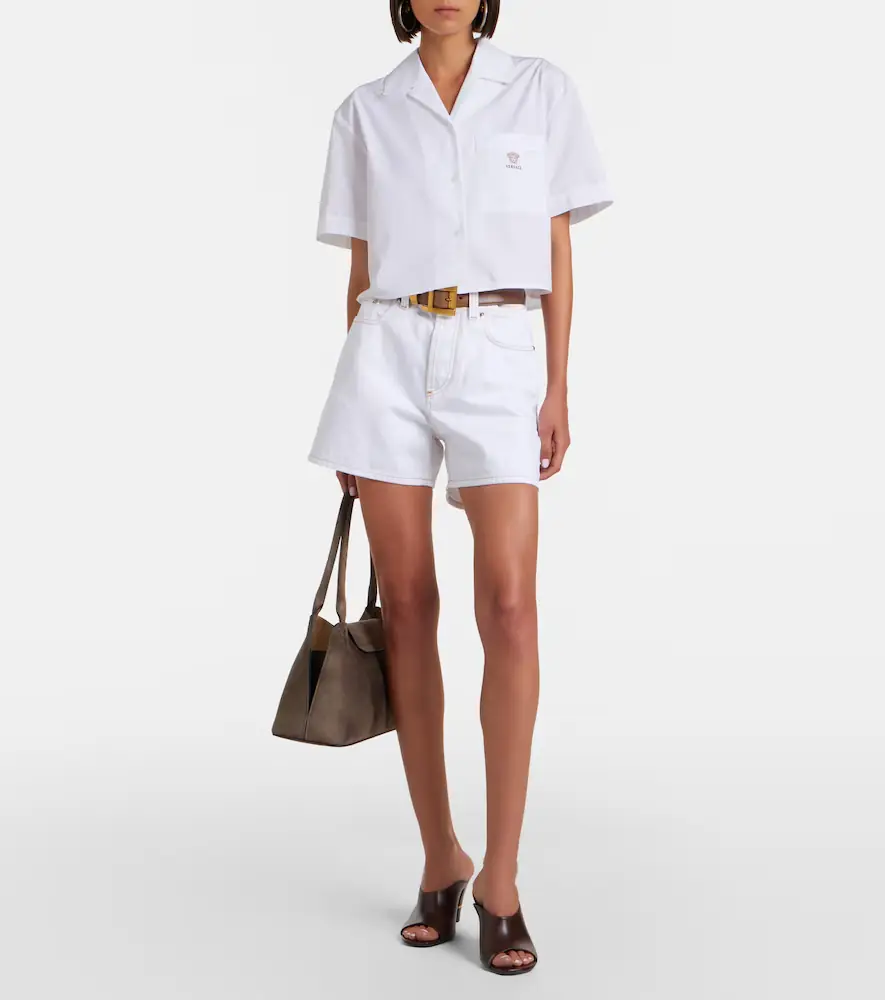 Versace Cropped cotton poplin shirt | Thumbnail 4 Versace Cropped cotton poplin shirt | Thumbnail 4