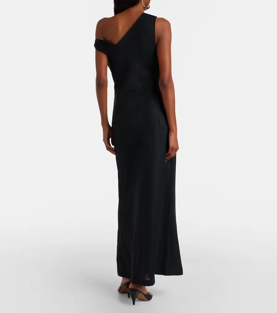 Faithfull Sius asymmetric linen midi dress | Thumbnail 2