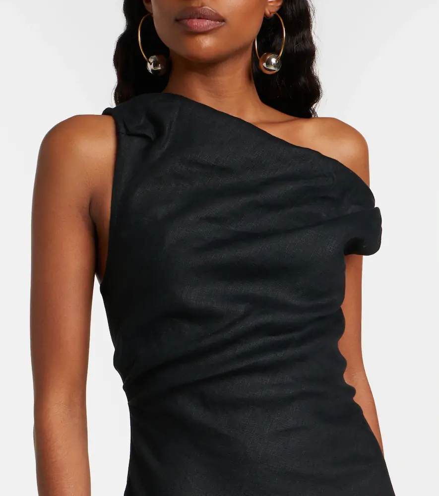 Faithfull Sius asymmetric linen midi dress | Thumbnail 6