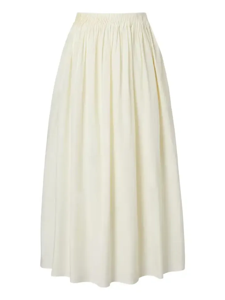 Naya gathered cotton and silk maxi skirt