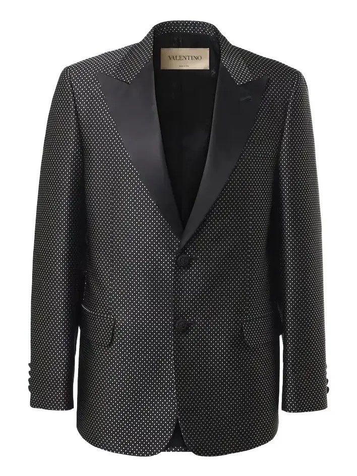 Valentino Garavani Polka-dot jacquard tuxedo jacket