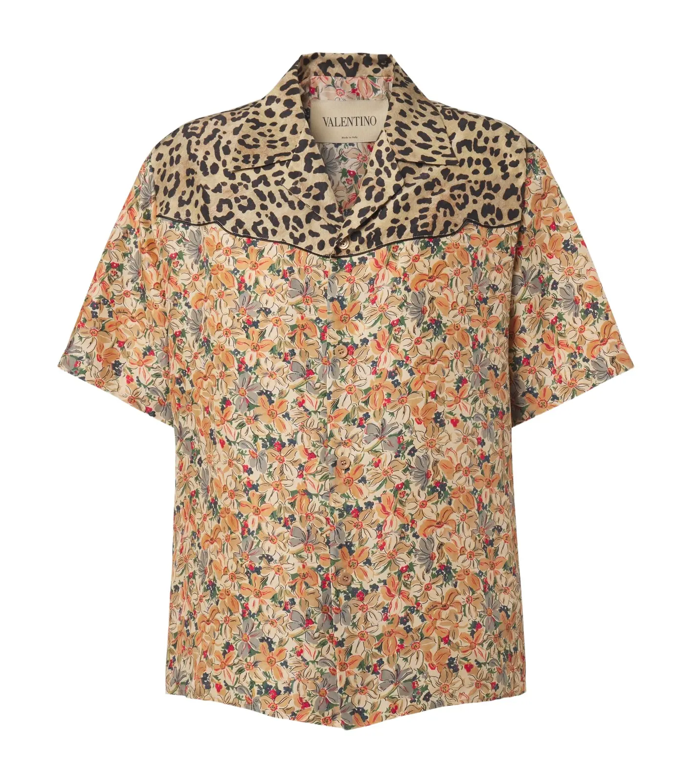 Printed silk bowling shirt Printed silk bowling shirt