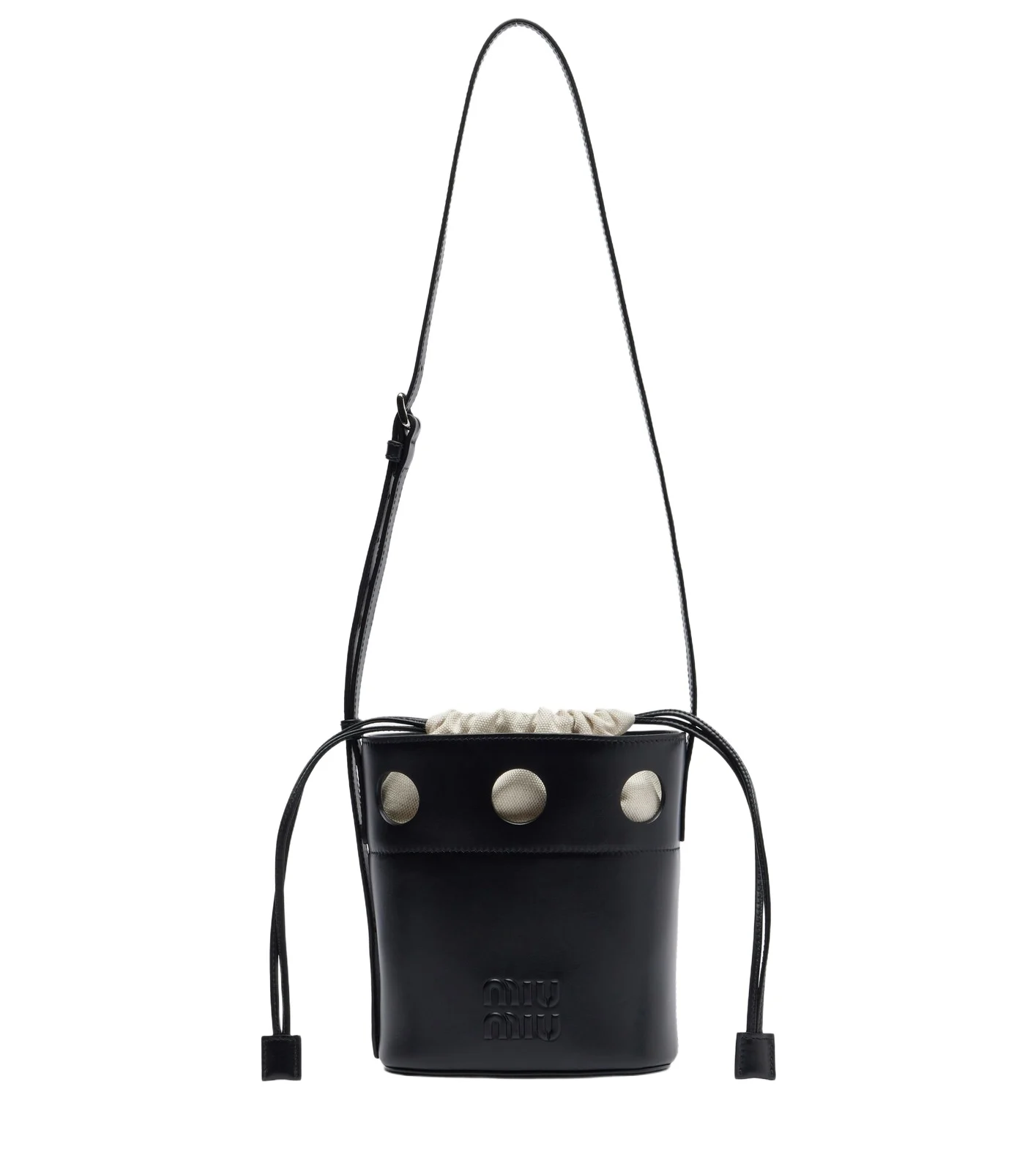 Leather bucket bag