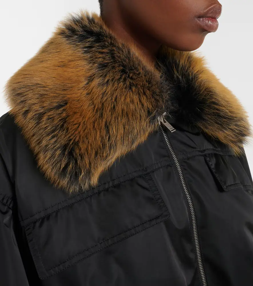 Saint Laurent Shearling-trimmed blouson jacket | Thumbnail 2 Saint Laurent Shearling-trimmed blouson jacket | Thumbnail 2