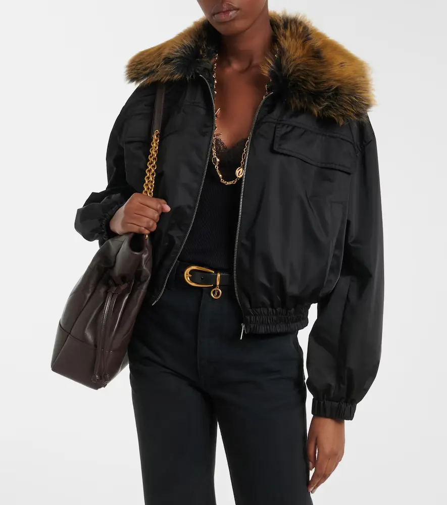 Saint Laurent Shearling-trimmed blouson jacket | Thumbnail 3 Saint Laurent Shearling-trimmed blouson jacket | Thumbnail 3