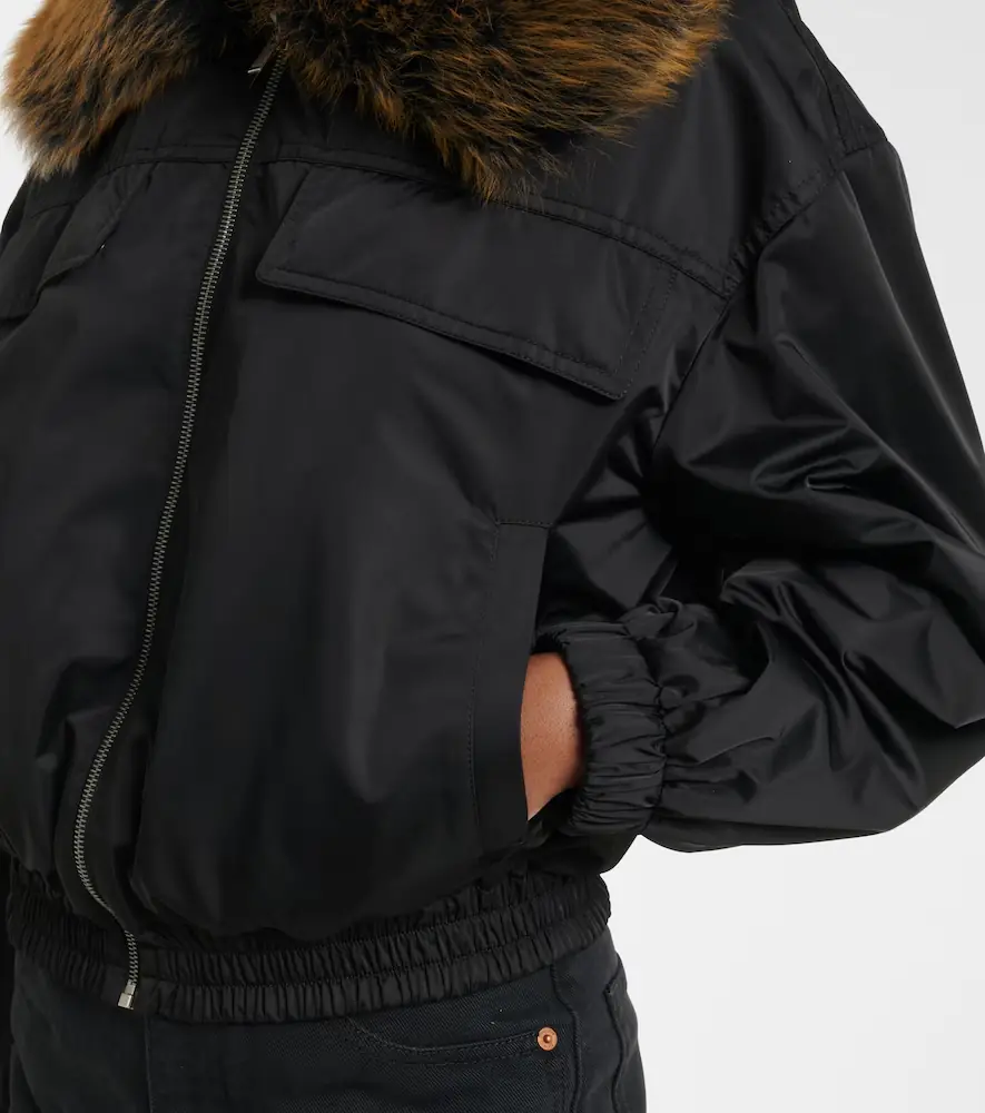 Saint Laurent Shearling-trimmed blouson jacket | Thumbnail 5 Saint Laurent Shearling-trimmed blouson jacket | Thumbnail 5