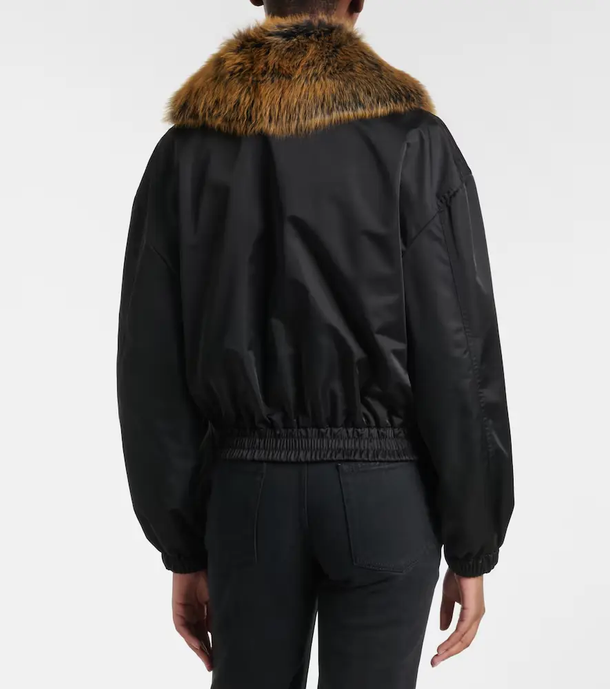 Saint Laurent Shearling-trimmed blouson jacket | Thumbnail 6 Saint Laurent Shearling-trimmed blouson jacket | Thumbnail 6
