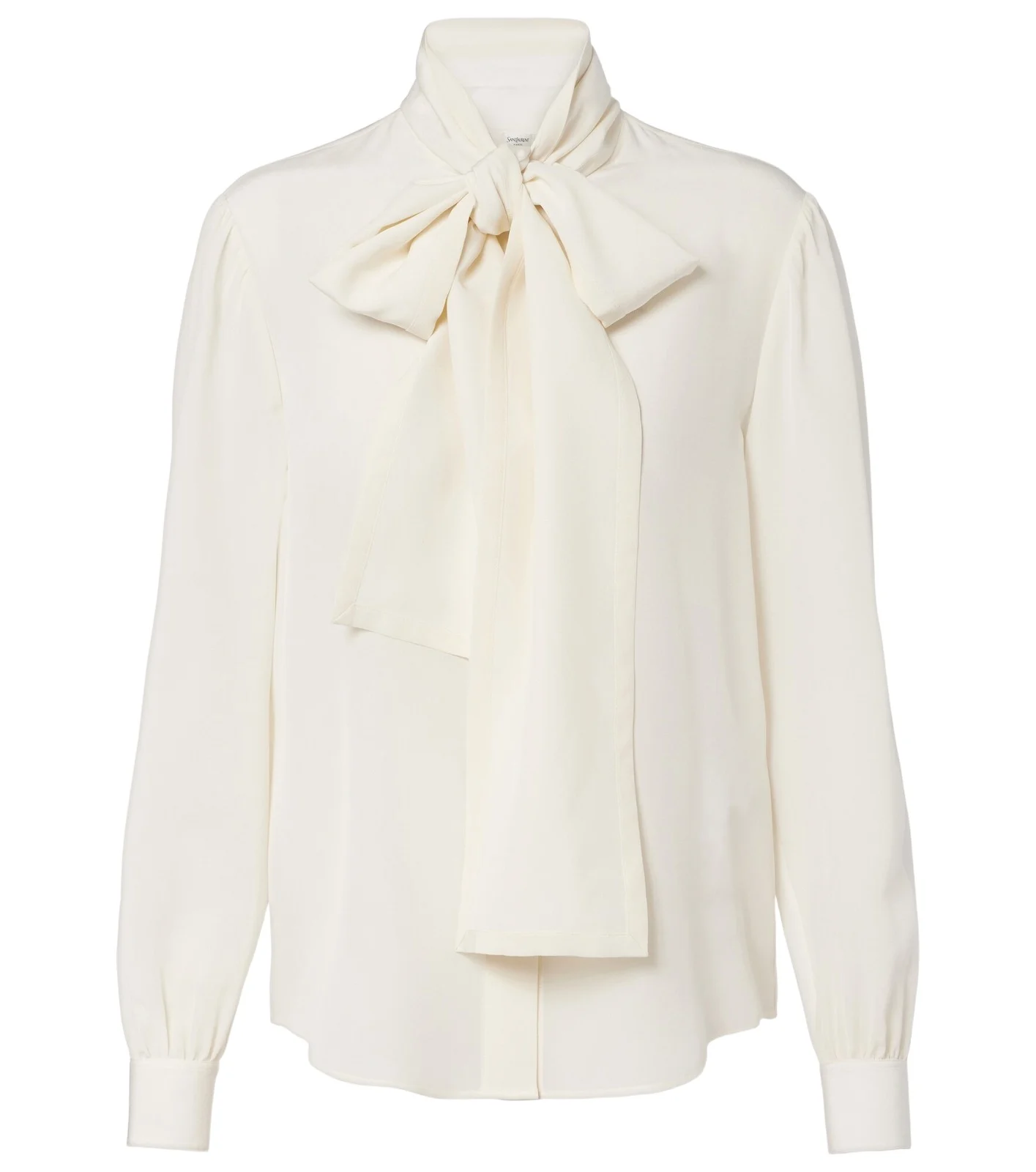 Tie-neck silk blouse