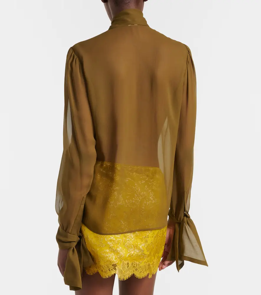 Saint Laurent Tie-neck silk blouse | Thumbnail 3