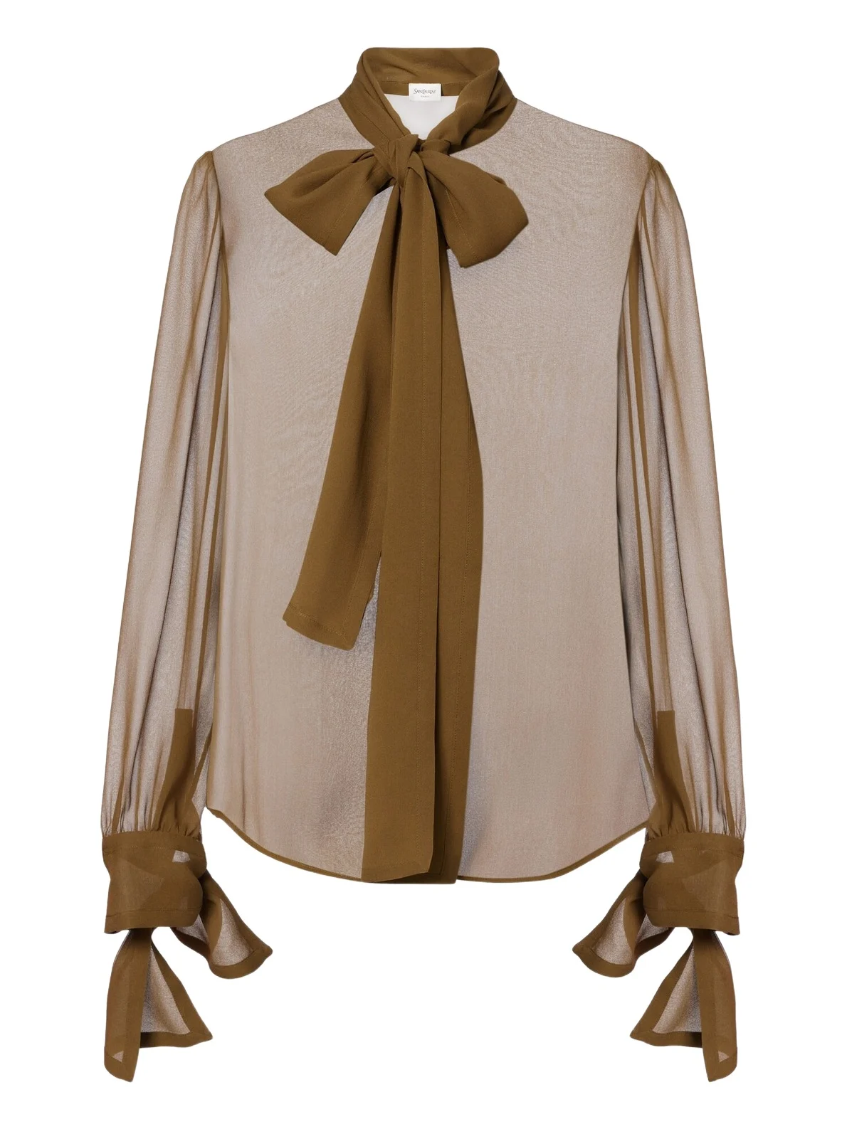 Tie-neck silk blouse