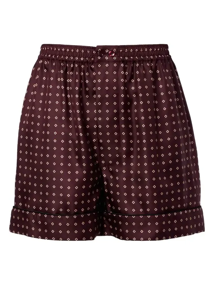 Printed silk satin shorts Printed silk satin shorts