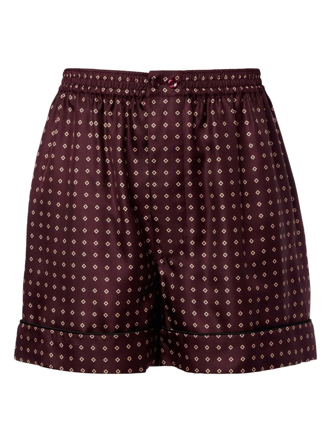 Saint Laurent Printed silk satin shorts