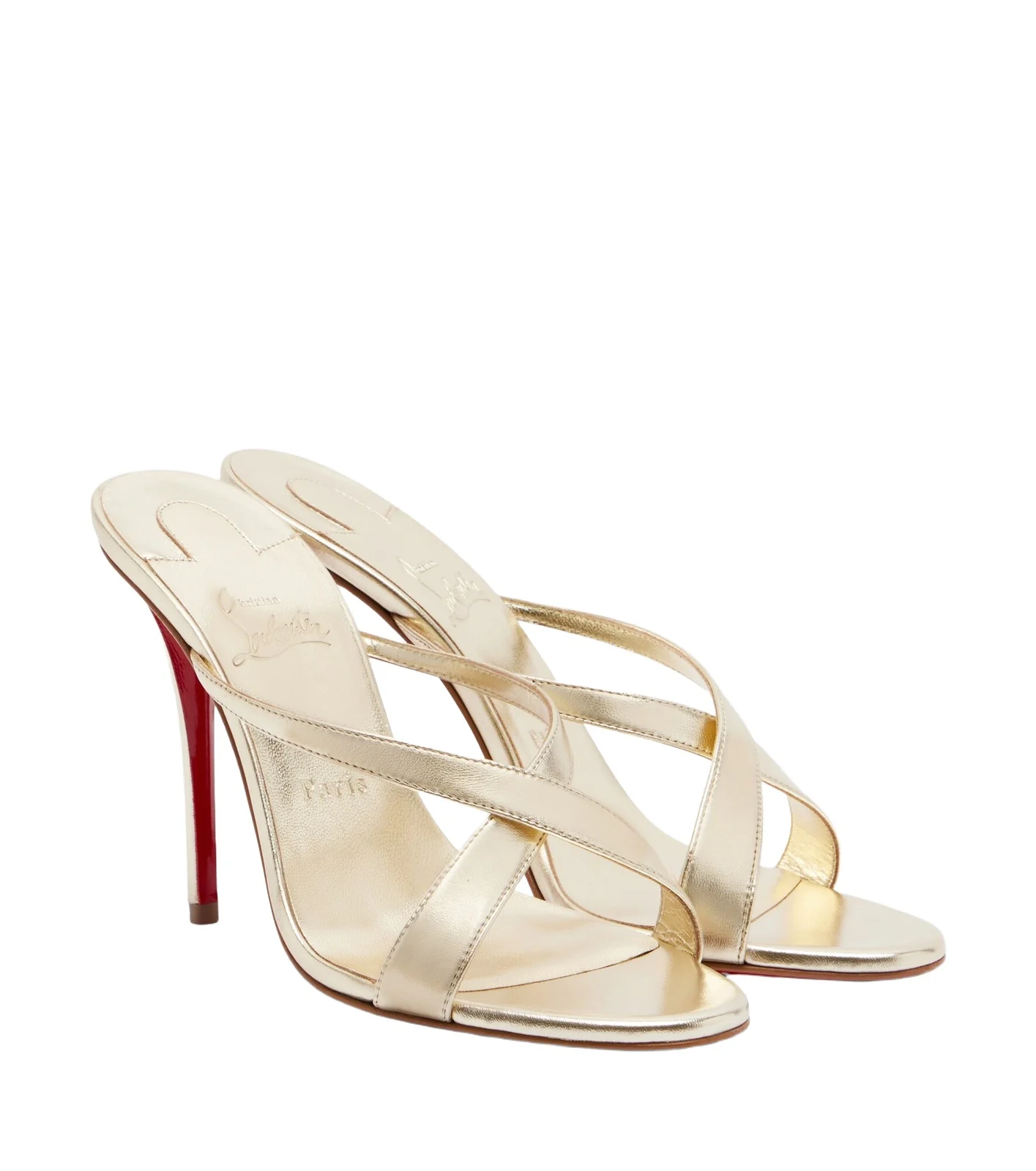 Mulazee Cross metallic leather sandals Mulazee Cross metallic leather sandals
