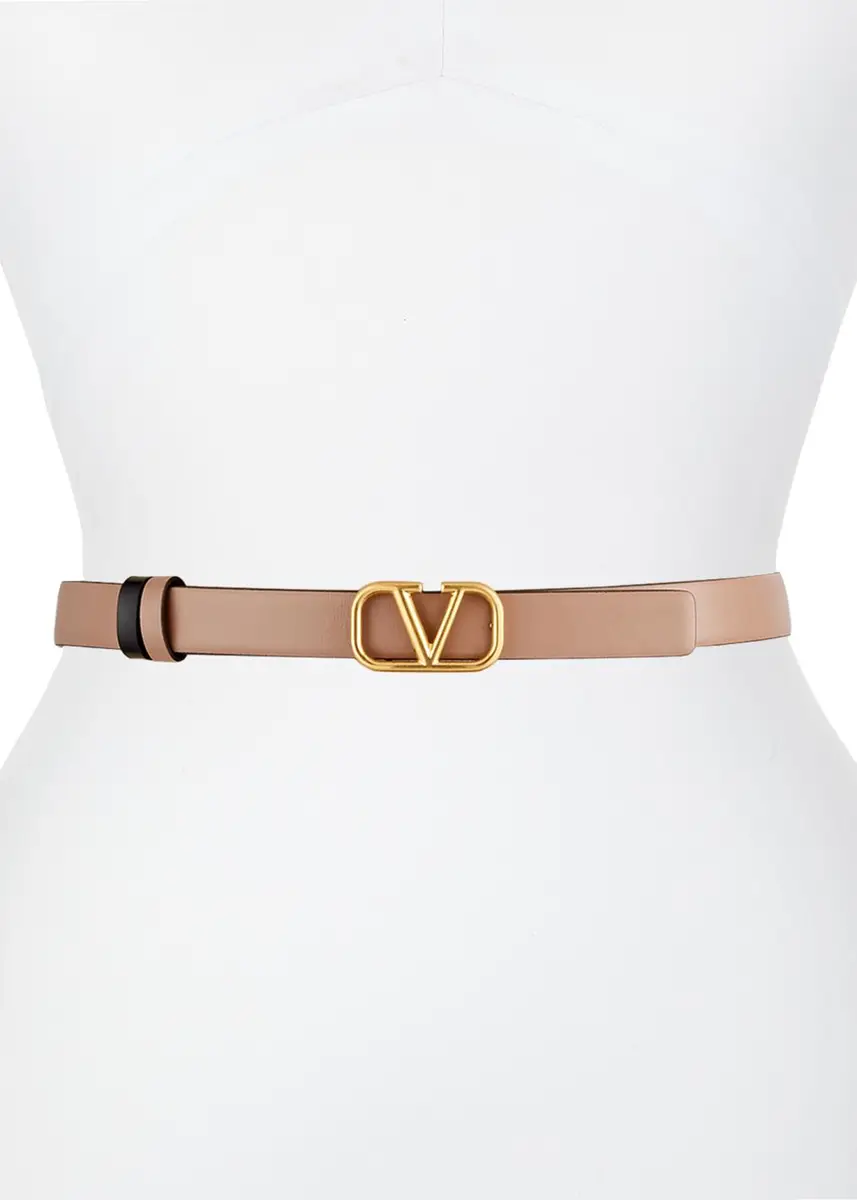 Valentino Garavani VLogo Leather Belt, 20mm | Thumbnail 3