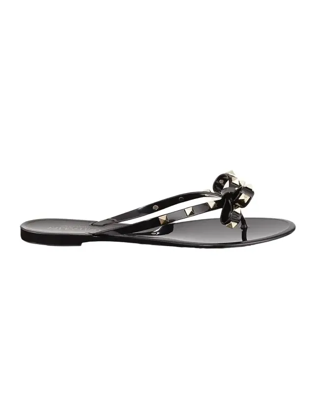 Valentino Garavani Rockstud PVC Flat Thong Sandals