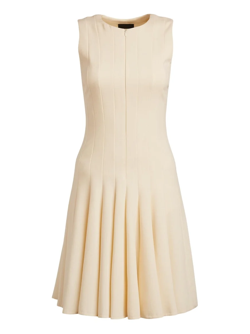Sleeveless Zip-Front Seamed A-Line Dress Sleeveless Zip-Front Seamed A-Line Dress
