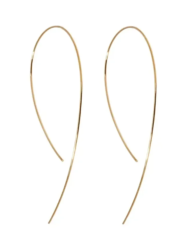 14K White Gold Hooked On Hoop Earrings