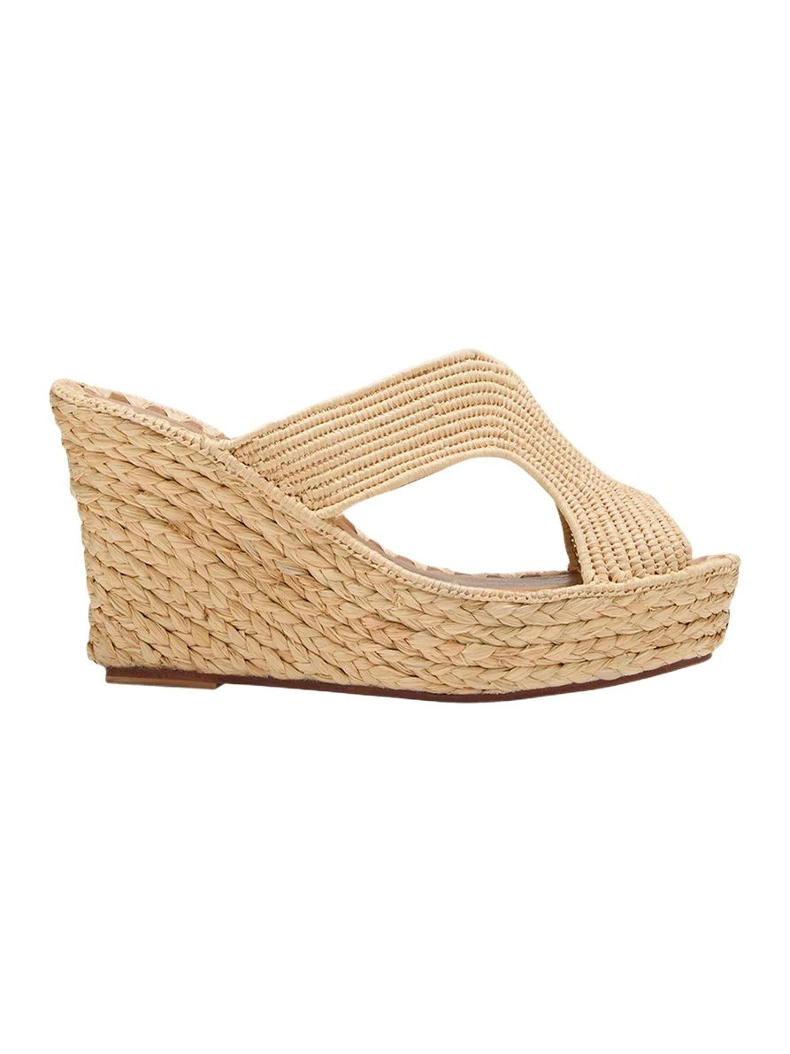 CARRIE FORBES Lina Cutout Slide Wedge Sandals
