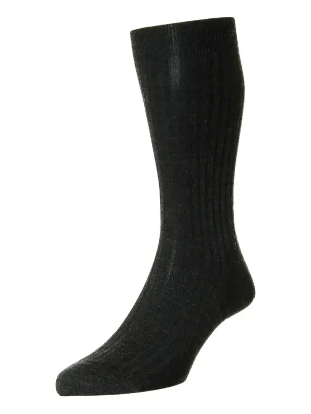 Pantherella Men's Laburnum Ribbed Wool Mid-Calf Socks