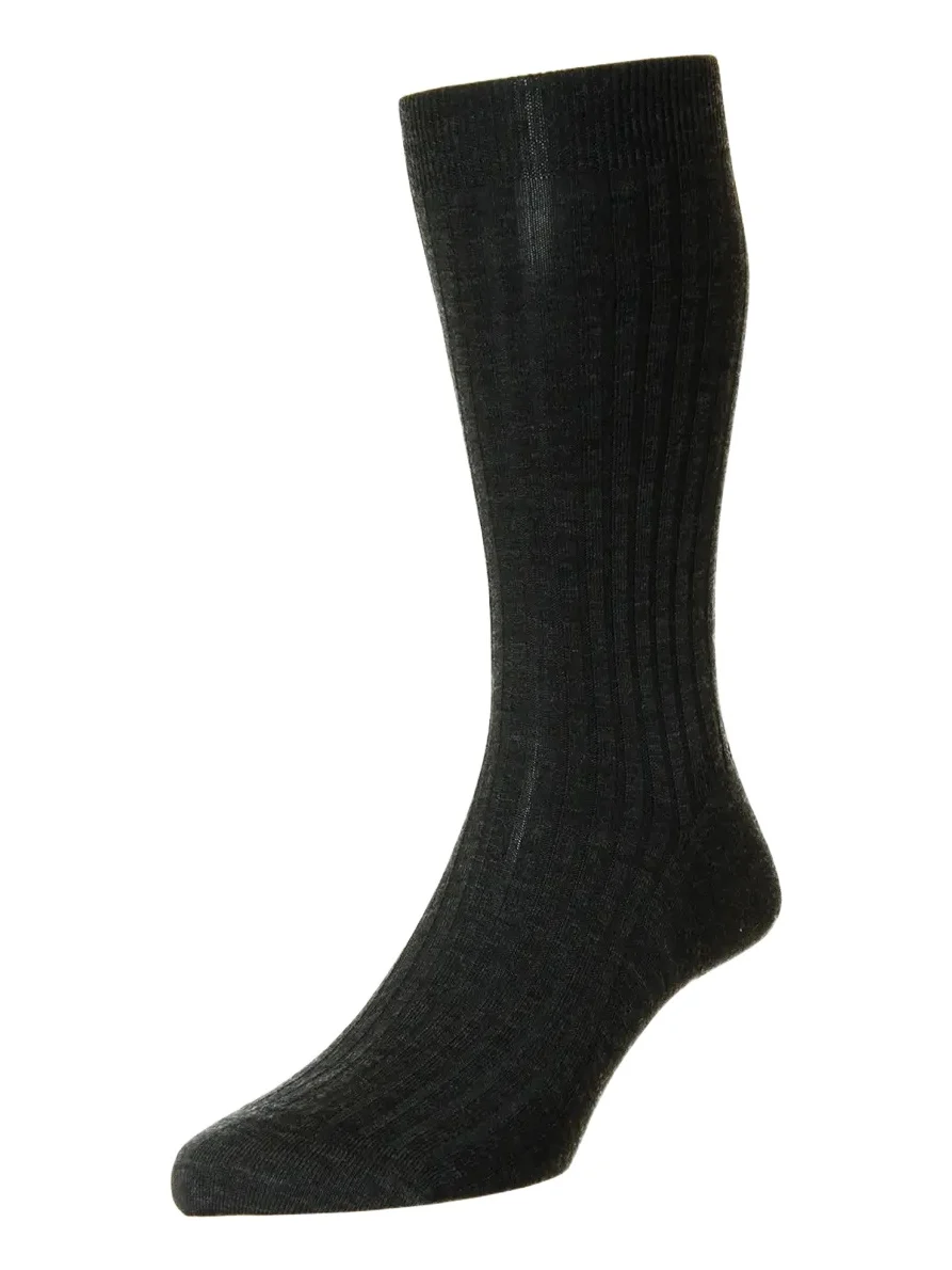 Men's Laburnum Ribbed Wool Mid-Calf Socks