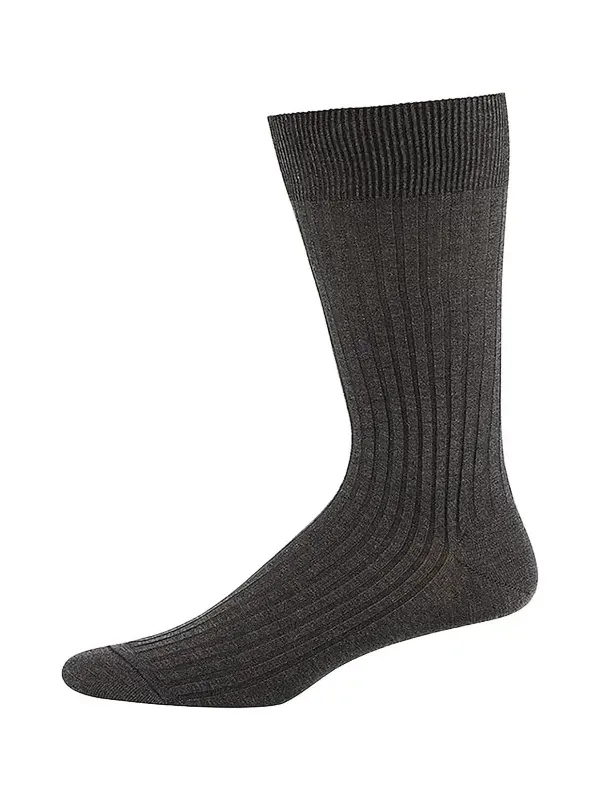 Men's Danvers Ribbed Cotton Mid-Calf Socks