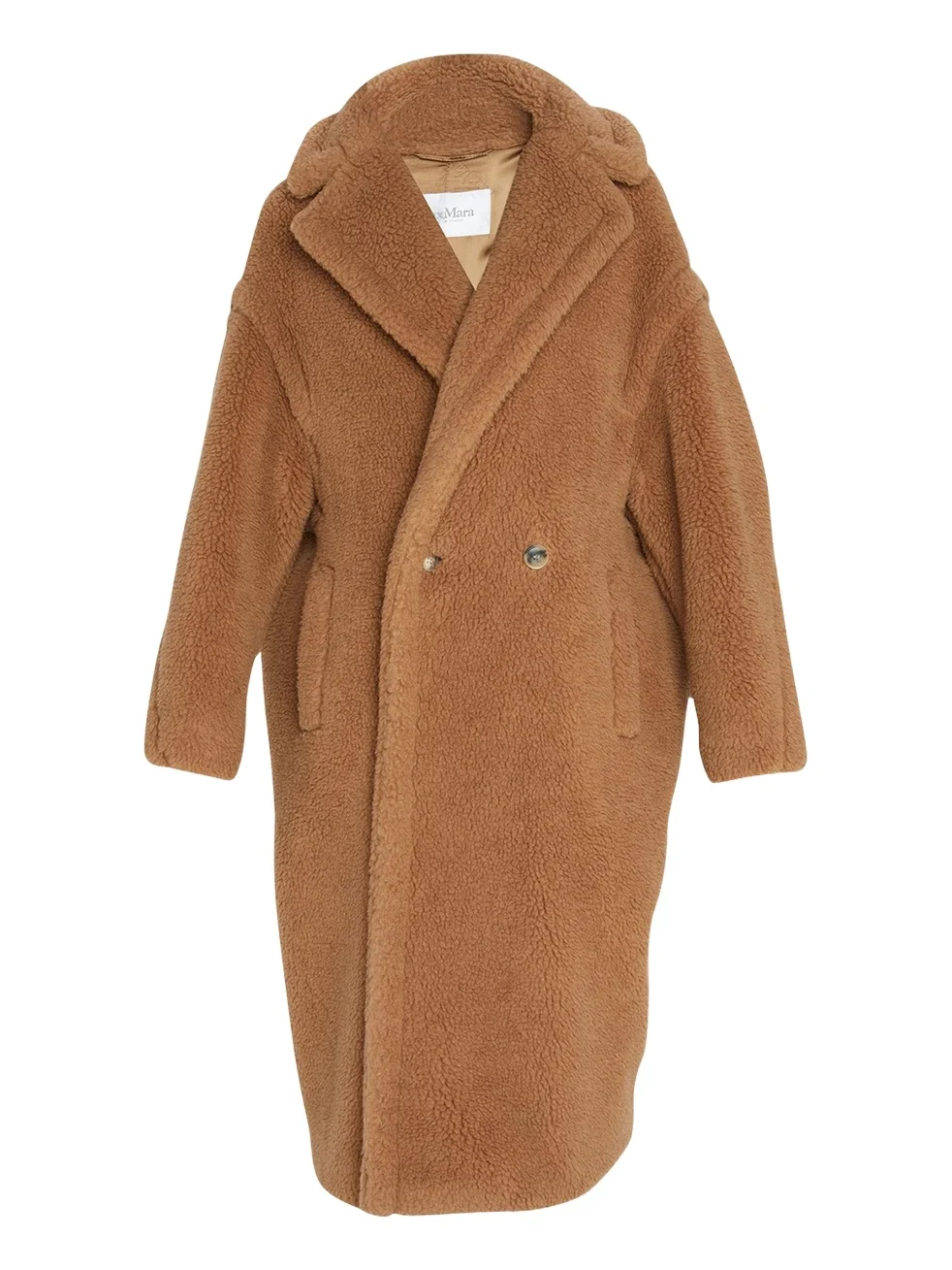 Double-Breasted Camel Hair Blend Teddy Coat Double-Breasted Camel Hair Blend Teddy Coat