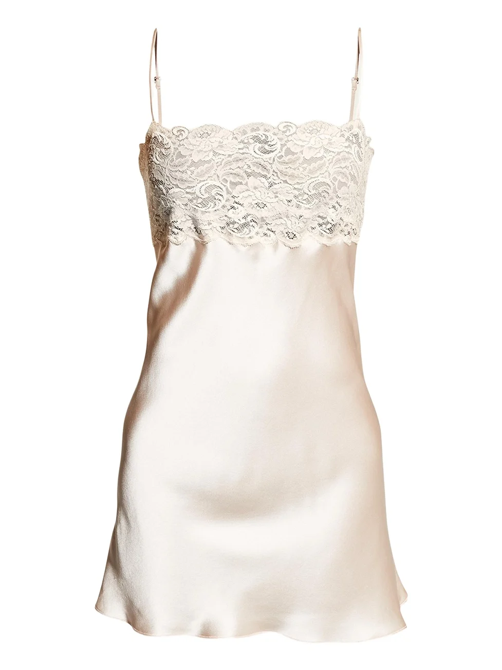 Bijoux Lace-Trim Silk Chemise Bijoux Lace-Trim Silk Chemise