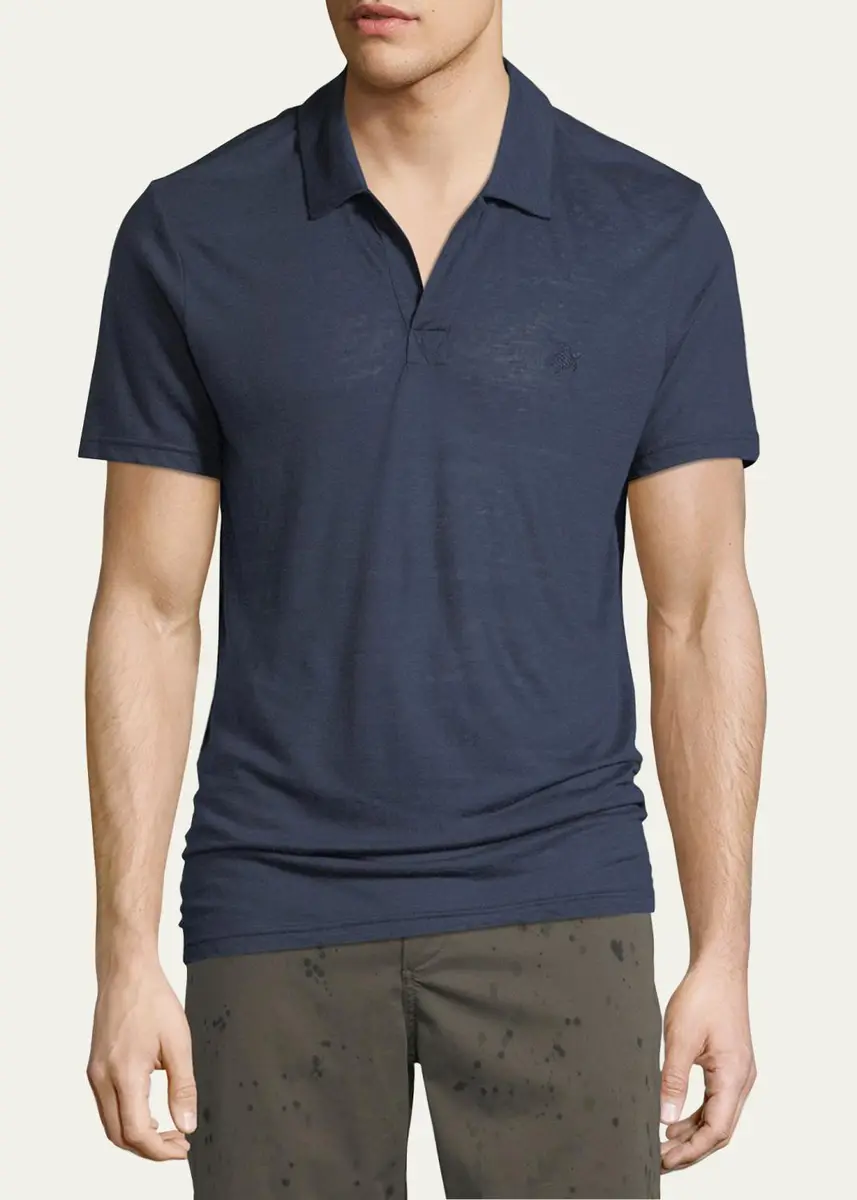 Vilebrequin Men's Pyramid Linen Polo Shirt | Thumbnail 4