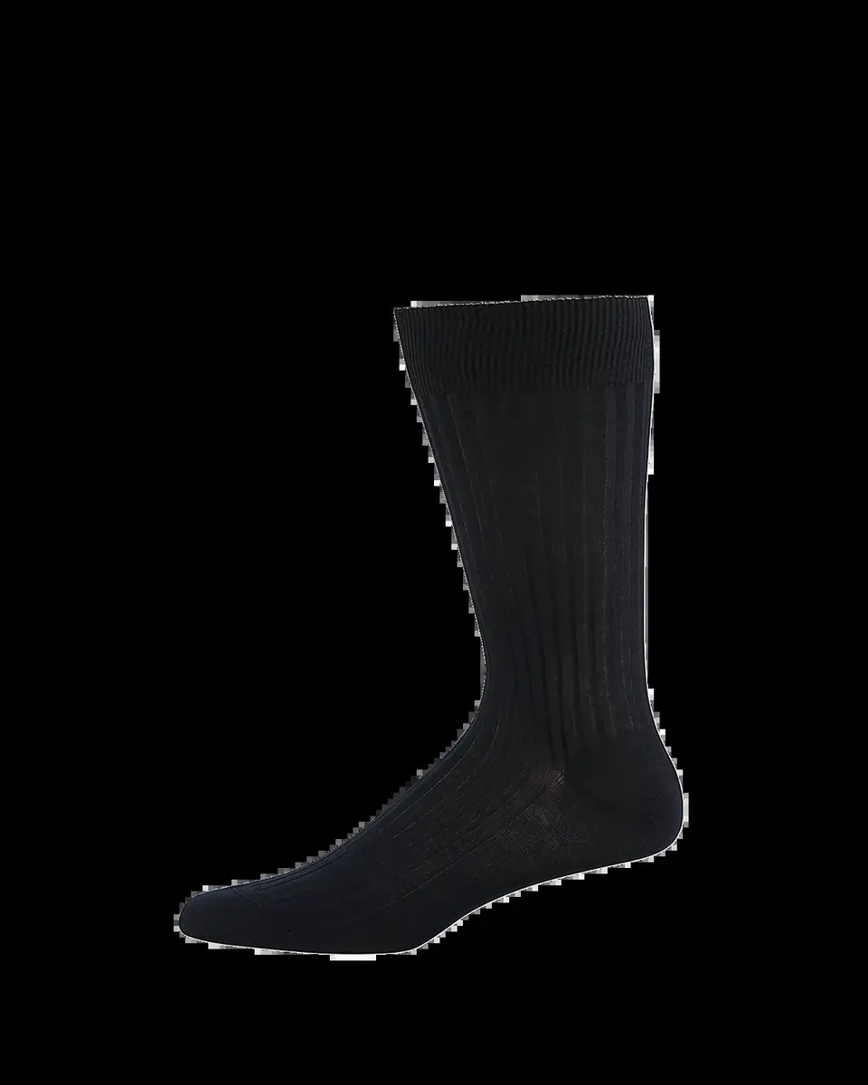 Pantherella Men's Danvers Ribbed Cotton Mid-Calf Socks | Thumbnail 2