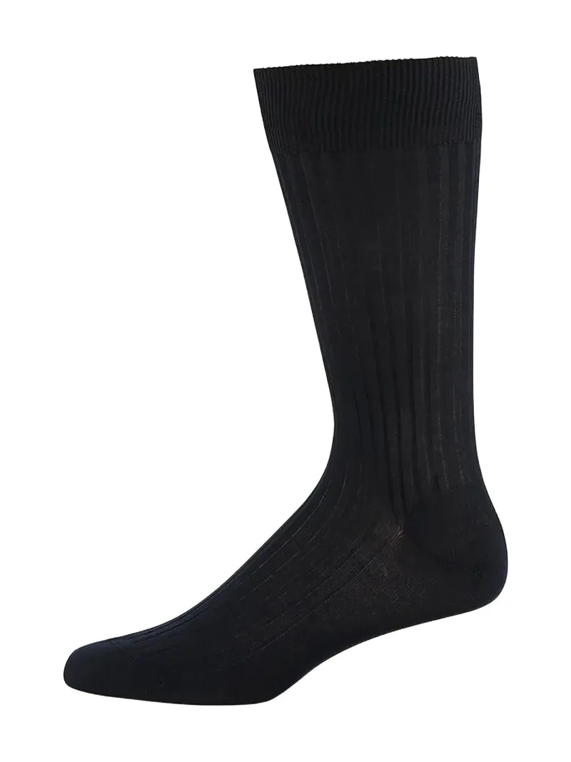 Men's Danvers Ribbed Cotton Mid-Calf Socks
