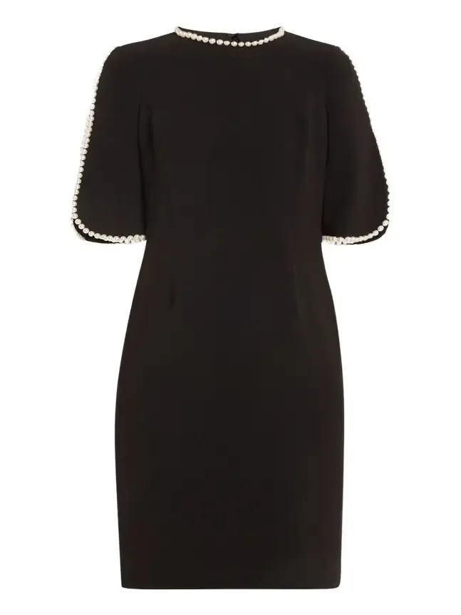 Pearl Trimmed Sheath Dress Pearl Trimmed Sheath Dress