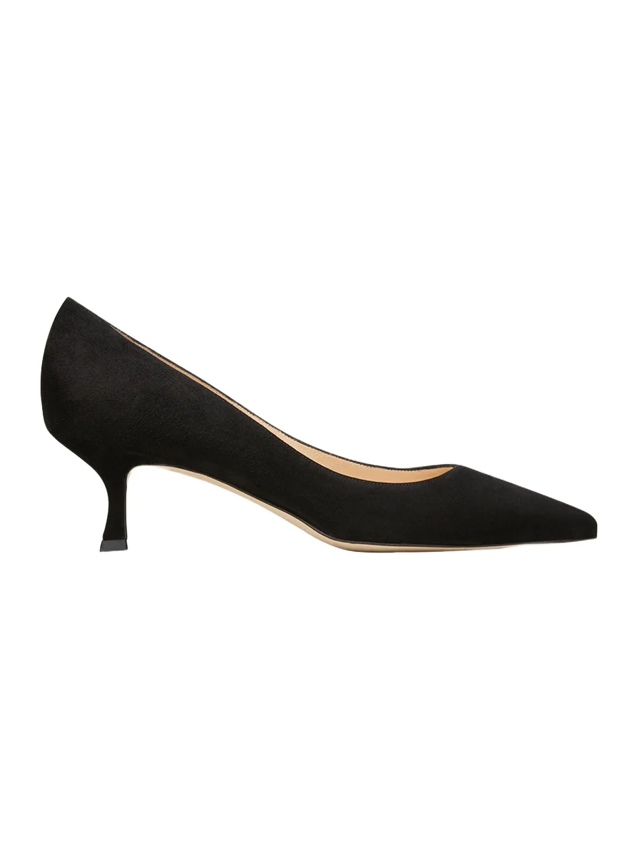 Manolo Blahnik 50mm Srila Suede Kitten Heel Pumps