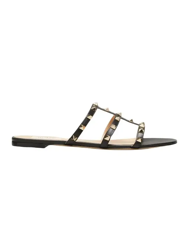 Rockstud Caged Flat Slide Sandals