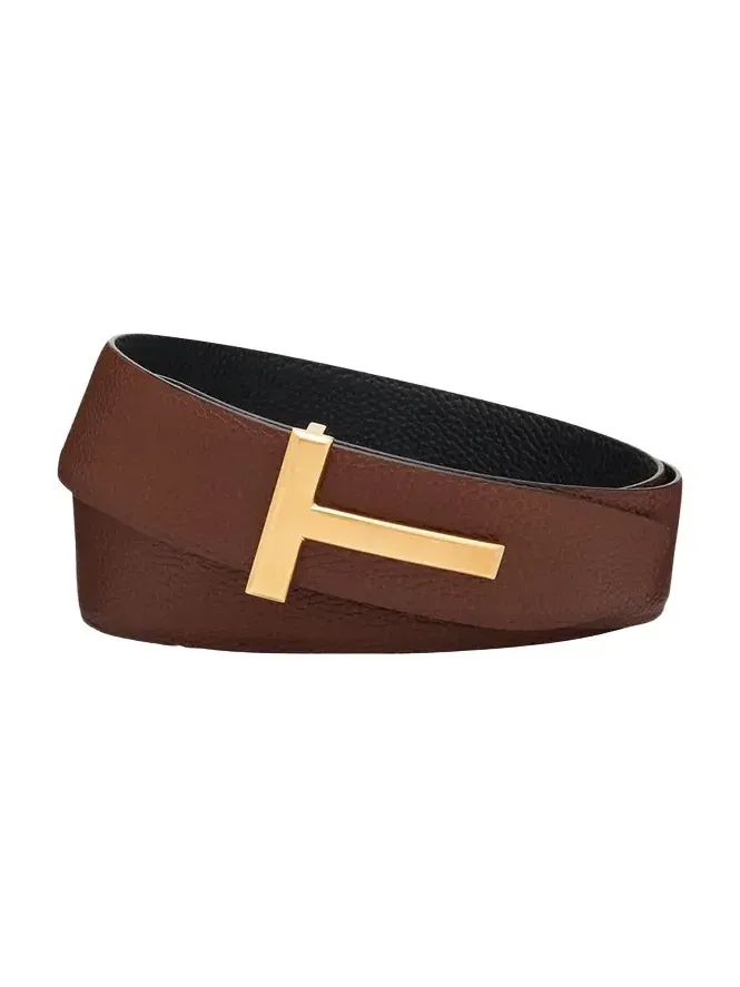 Men's Signature T Leather Belt