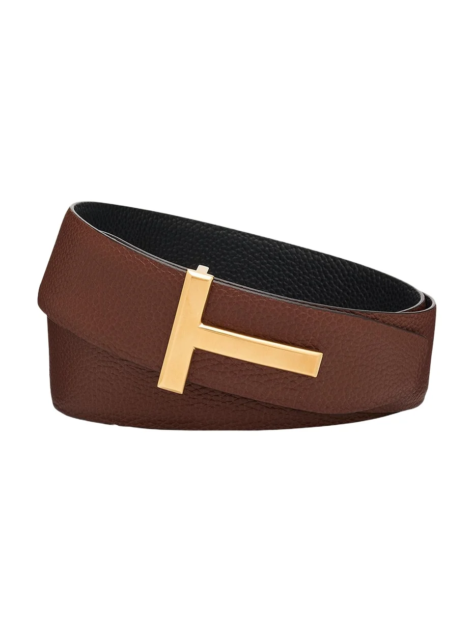 Men's Signature T Leather Belt