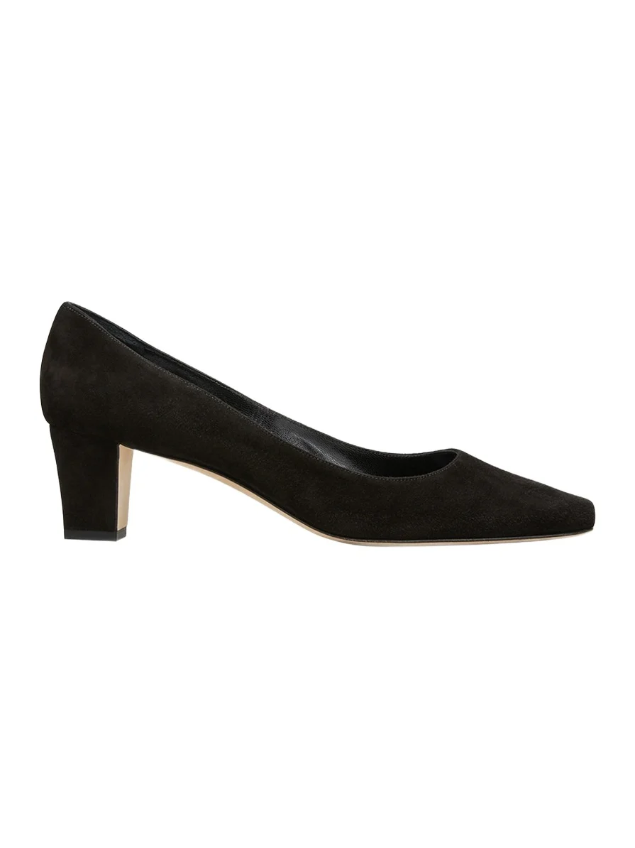 Manolo Blahnik Okkatopla Suede Block-Heel Pump