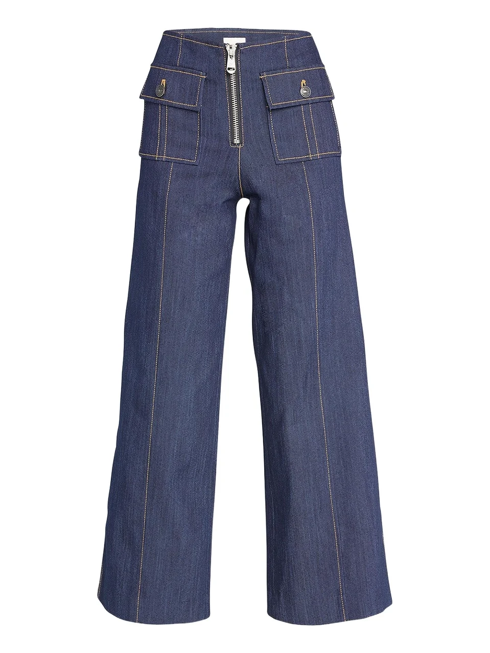 Azure Wide-Leg Stitched Pants Azure Wide-Leg Stitched Pants