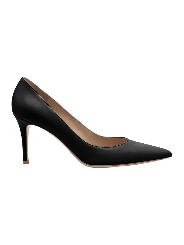 Gianvito 85 Vitello Leather Point-Toe Pumps