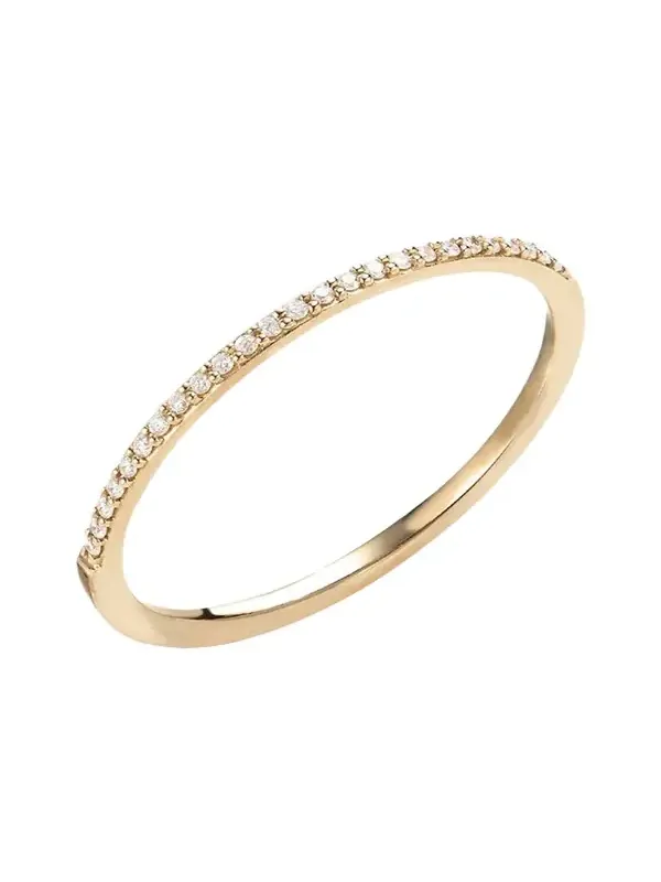 14K Gold Thin Flawless Diamond Stack Ring