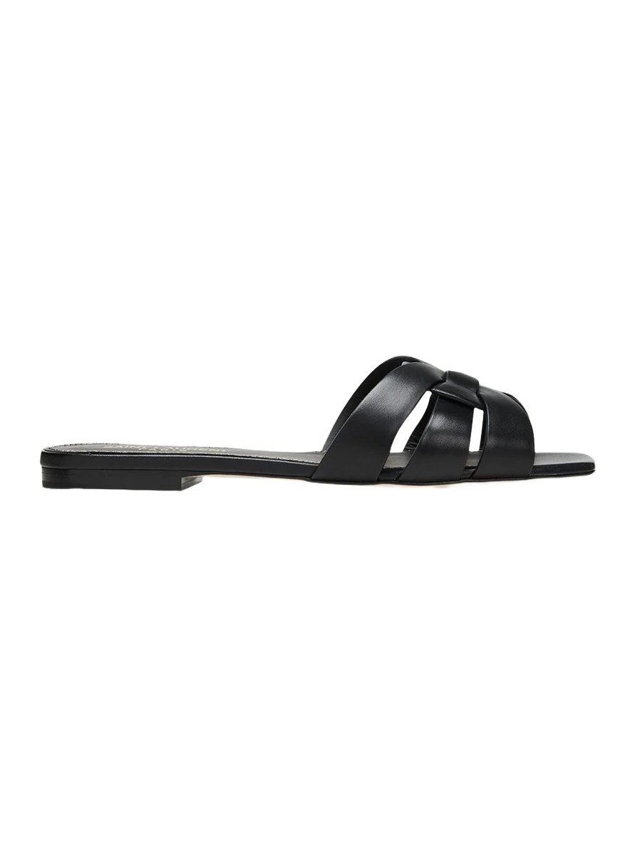 Woven Leather Sandal Slide Woven Leather Sandal Slide
