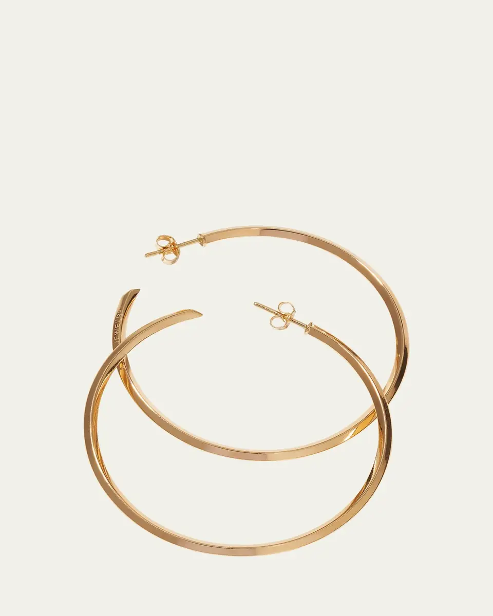 Lana 45mm 14K Gold Thin Pointed Royale Hoops | Thumbnail 3