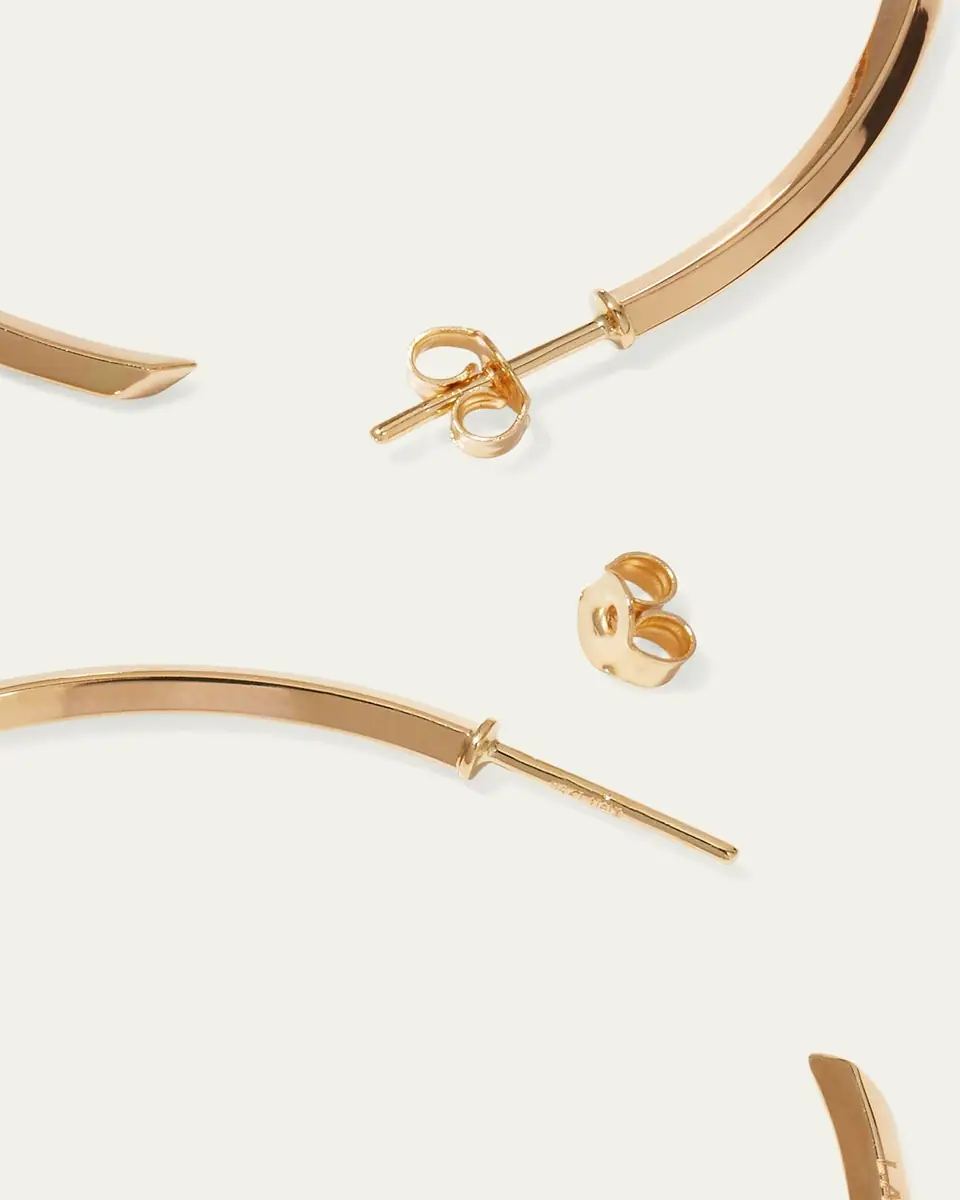 Lana 45mm 14K Gold Thin Pointed Royale Hoops | Thumbnail 4