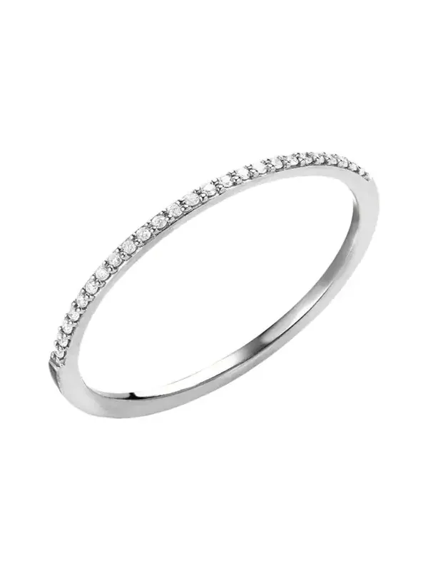 14K Gold Thin Flawless Diamond Stack Ring