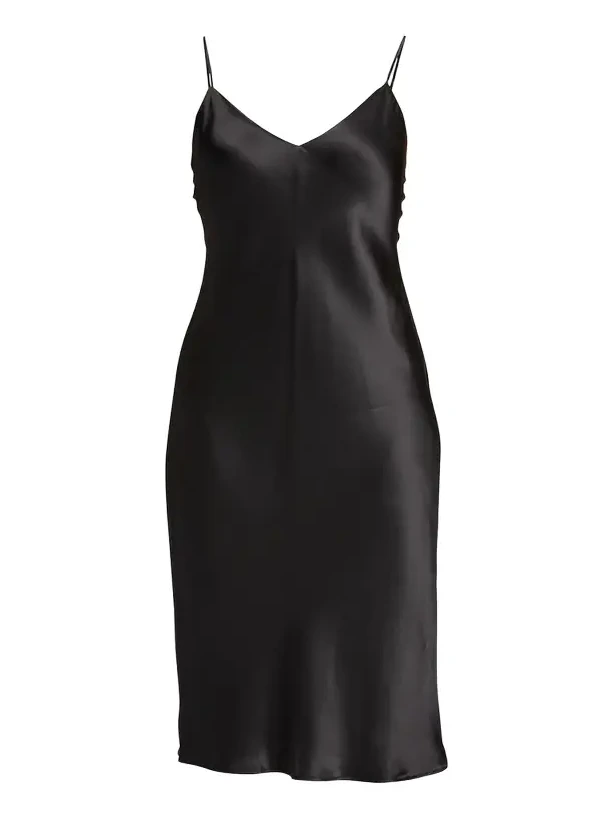 Jodie V-Neck Silk Slip Dress