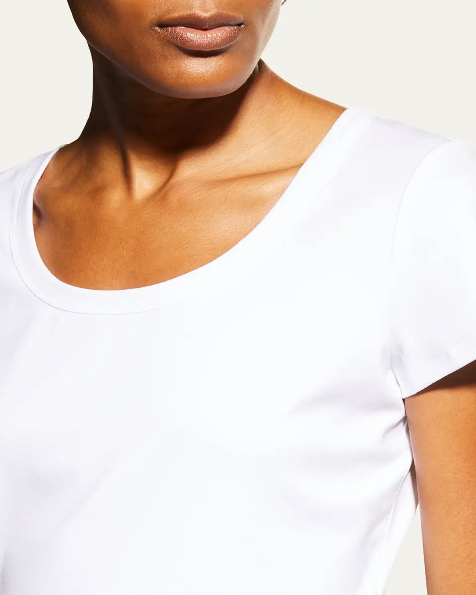 Lafayette 148 New York Cotton-Stretch Basic Tee | Thumbnail 7 Lafayette 148 New York Cotton-Stretch Basic Tee | Thumbnail 7