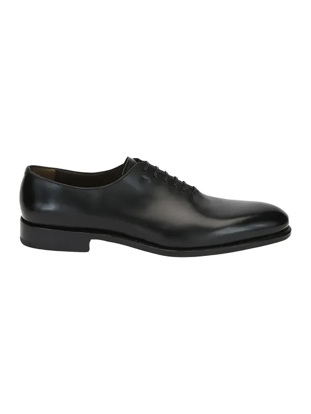 Ferragamo Men's Angiolo Tramezza Whole-Cut Leather Lace-Up Shoes