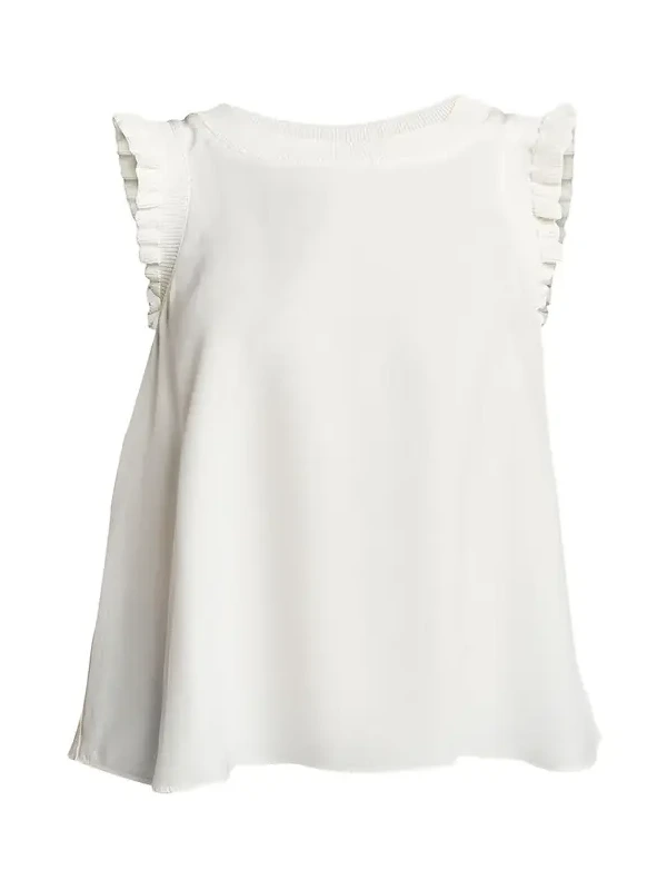 Tous Les Jours Lenore Crewneck Sleeveless Silk Top